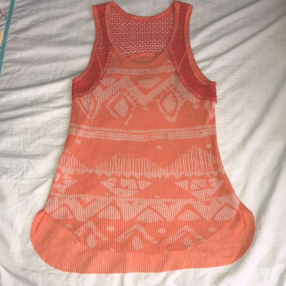 We The Free by Free People Coral Orange Boho Beach Tank Top, Size XS